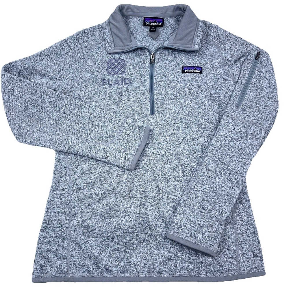 Patagonia Better Sweater Women Medium Gray Pullover Half Zip Jacket Heather B58